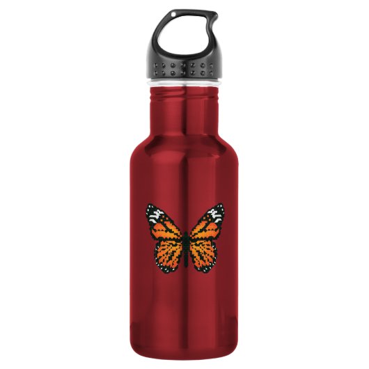 Monarchschmetterling aus Polygon Edelstahlflasche (Vorderseite)