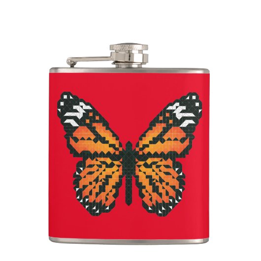 Monarchschmetterling aus Polygon Flachmann (Vorderseite)