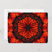 Monarchschmetterling & California Mohn - Postkarte (Vorne/Hinten)