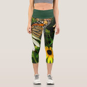 Monarchschmetterling Capri Leggings (Vorderseite)