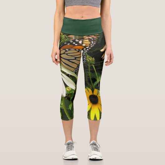 Monarchschmetterling Capri Leggings (Vorderseite)