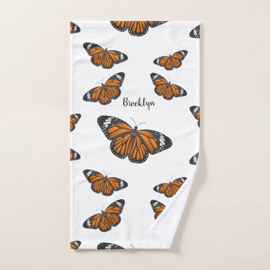 Monarchschmetterling-Cartoon Badhandtuch Set (Handtuch)