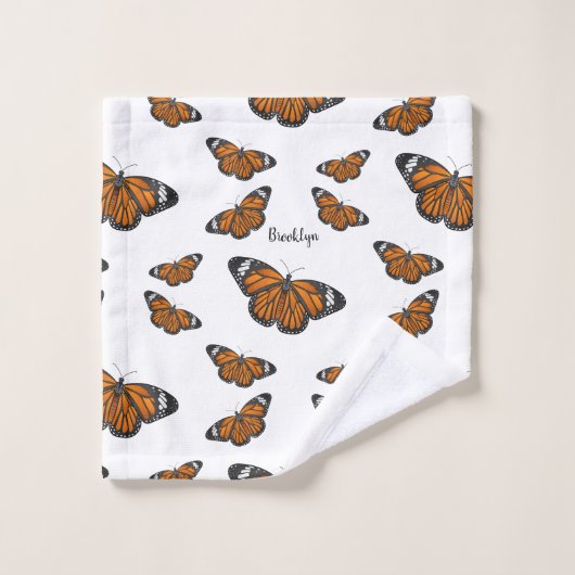 Monarchschmetterling-Cartoon Badhandtuch Set (Waschlappen)