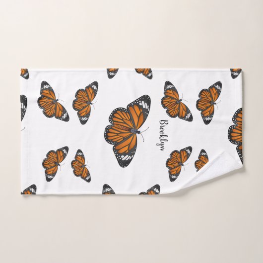Monarchschmetterling-Cartoon Badhandtuch Set (Handtuch)