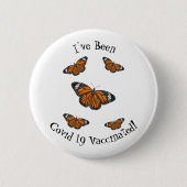 Monarchschmetterling-Cartoon Button (Vorderseite)