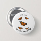 Monarchschmetterling-Cartoon Button (Vorne & Hinten)