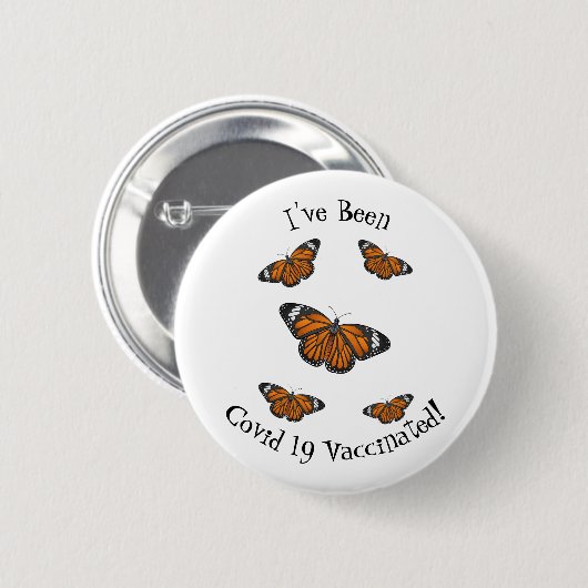 Monarchschmetterling-Cartoon Button (Vorne & Hinten)