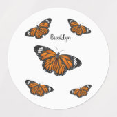 Monarchschmetterling-Cartoon Etiketten (Design 1)