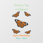 Monarchschmetterling-Cartoon Fensteraufkleber (Blatt)