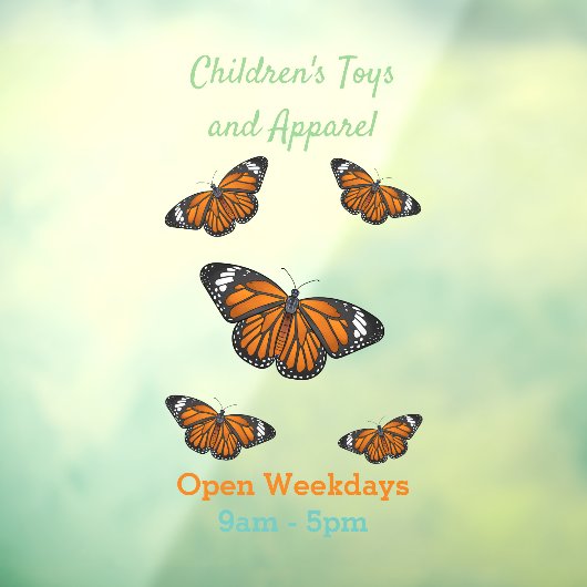 Monarchschmetterling-Cartoon Fensteraufkleber (Blatt 3)