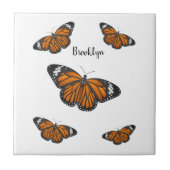 Monarchschmetterling-Cartoon Fliese (Vorderseite)