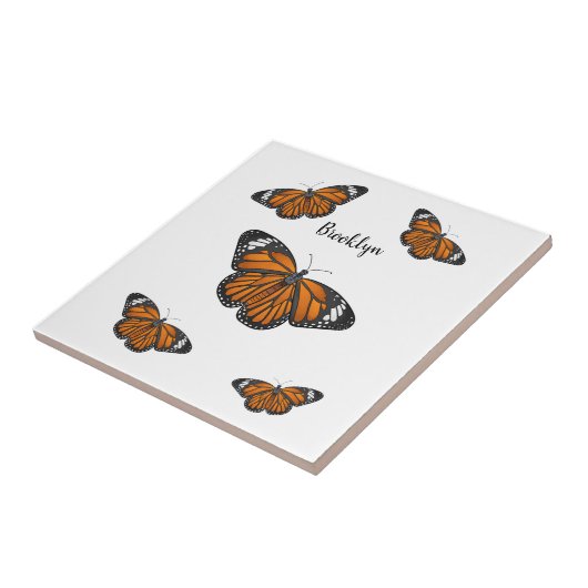 Monarchschmetterling-Cartoon Fliese (Seite)