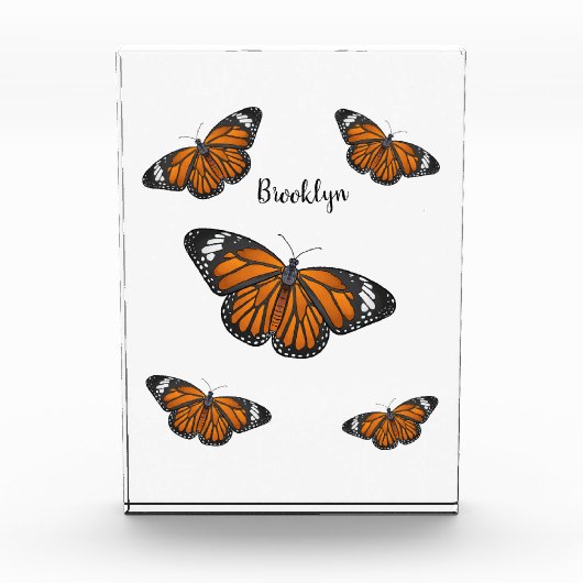 Monarchschmetterling-Cartoon Fotoblock (Vorderseite)