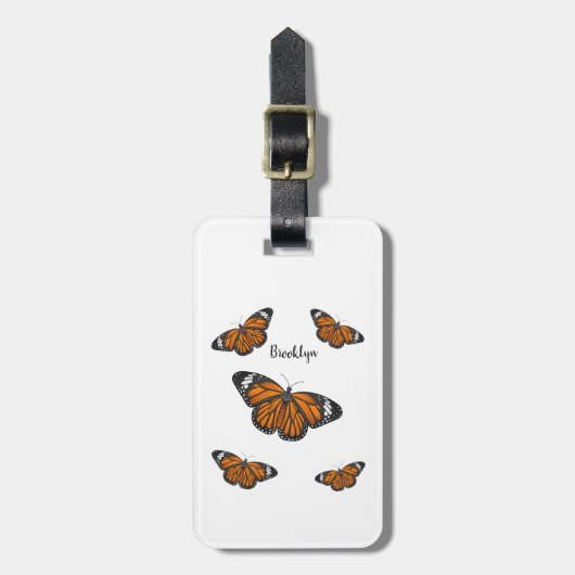 Monarchschmetterling-Cartoon Gepäckanhänger (Vorderseite vertikal)
