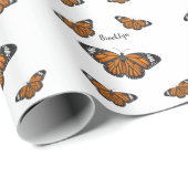 Monarchschmetterling-Cartoon Geschenkpapier (Rolleneckpunkt)