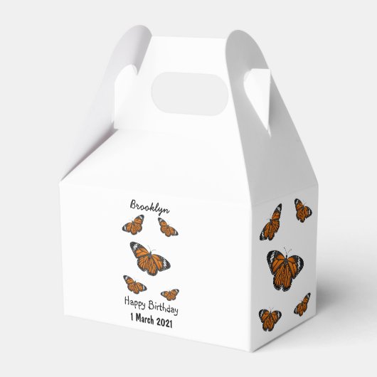 Monarchschmetterling-Cartoon Geschenkschachtel (Vorderseite)