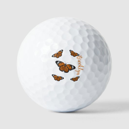 Monarchschmetterling-Cartoon Golfball (Vorderseite)