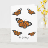 Monarchschmetterling-Cartoon Karte (Gelbe Blume)