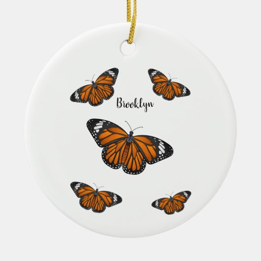 Monarchschmetterling-Cartoon Keramik Ornament (Vorne)
