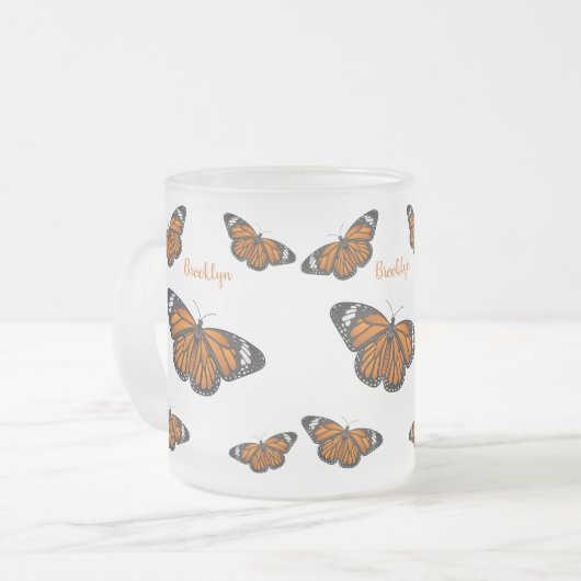 Monarchschmetterling-Cartoon Mattglastasse (Vorderseite Links)