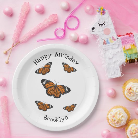 Monarchschmetterling-Cartoon Pappteller (Party)