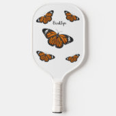 Monarchschmetterling-Cartoon Pickleball Schläger (Rückseite)