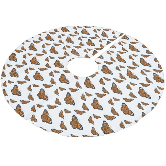 Monarchschmetterling-Cartoon Polyester Weihnachtsbaumdecke (Schrägansicht)