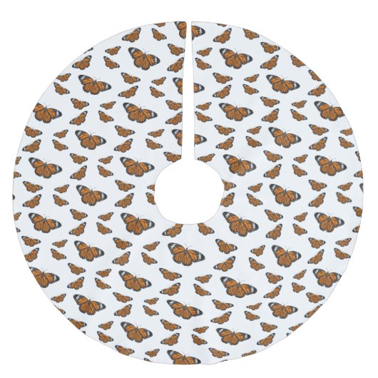 Monarchschmetterling-Cartoon Polyester Weihnachtsbaumdecke (Vorderseite)