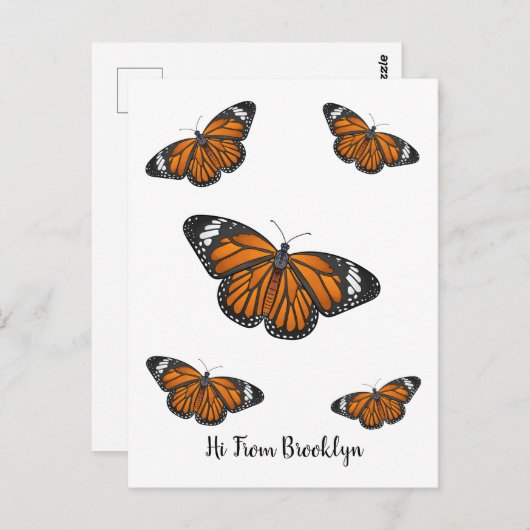 Monarchschmetterling-Cartoon Postkarte (Vorne/Hinten)