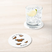 Monarchschmetterling-Cartoon Runder Pappuntersetzer (Vor Ort)