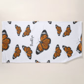 Monarchschmetterling-Cartoon Strandtuch (Vorderseite)