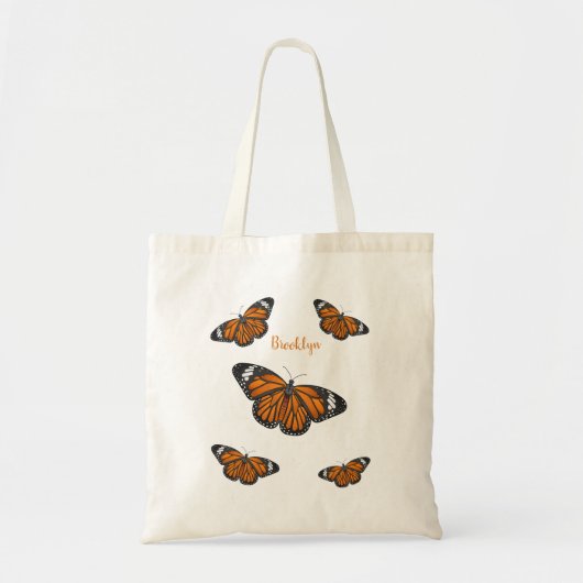 Monarchschmetterling-Cartoon Tragetasche (Vorne)