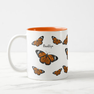 Monarchschmetterling-Cartoon Zweifarbige Tasse