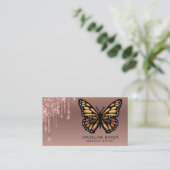 Monarchschmetterling Drilling Rose Gold Visitenkarte (Stehend Vorderseite)