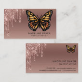 Monarchschmetterling Drilling Rose Gold Visitenkarte (Vorne/Hinten)