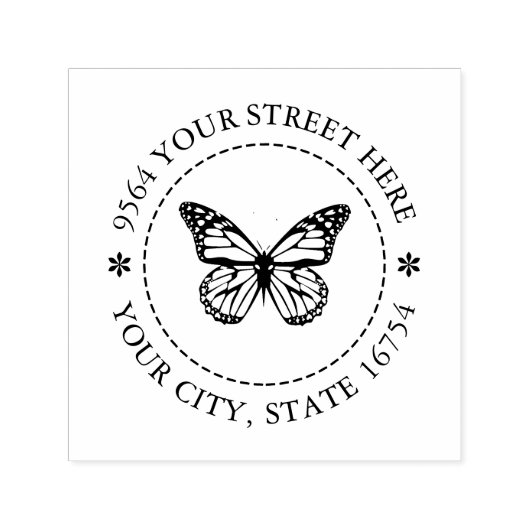 Monarchschmetterling, Eigene Adresse Permastempel (Design)