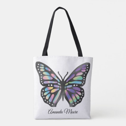 Monarchschmetterling, farbige moderne Holograph-Fo Tasche (Rückseite)