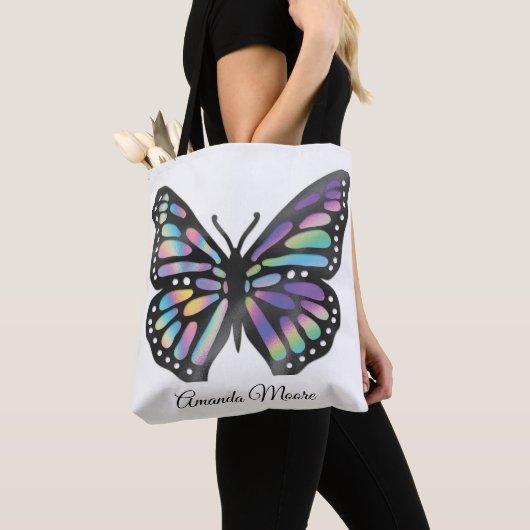 Monarchschmetterling, farbige moderne Holograph-Fo Tasche (Von Nahem)