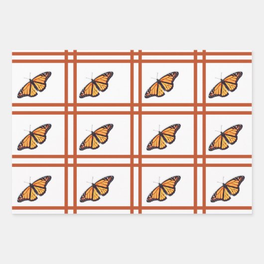 Monarchschmetterling Geschenkpapier Set (Vorderseite 2)