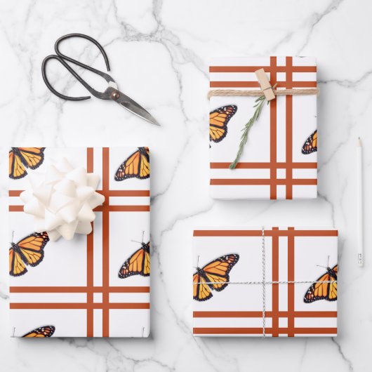 Monarchschmetterling Geschenkpapier Set (Vorderseite)
