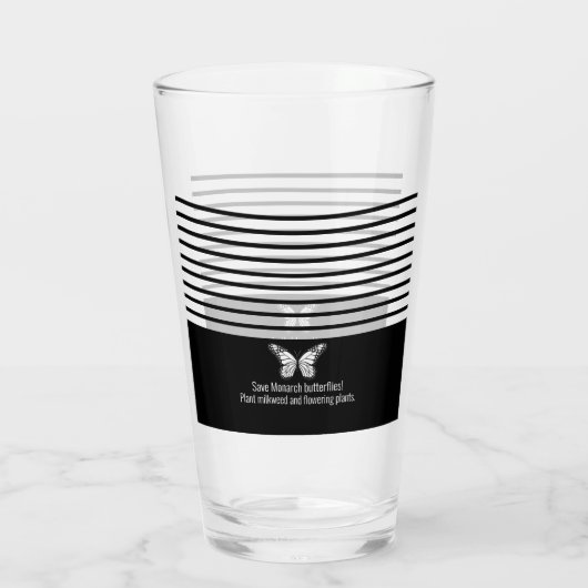 Monarchschmetterling Glas (Rückseite)