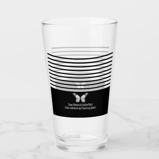 Monarchschmetterling Glas (Vorderseite)