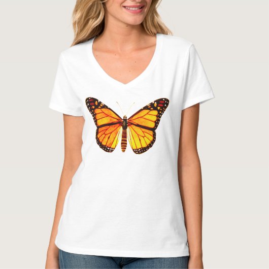 Monarchschmetterling, goldfarben, orange und schwa T-Shirt (Vorderseite)