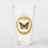 Monarchschmetterling im Rahmen von Blätter Glas (Vorderseite)