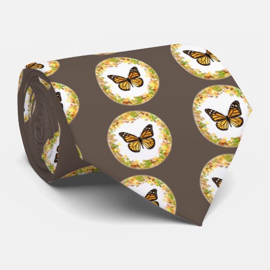 Monarchschmetterling im Rahmen von Blätter Krawatte (Gerollt)