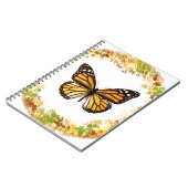 Monarchschmetterling im Rahmen von Blätter Notizblock (Linke Seite)