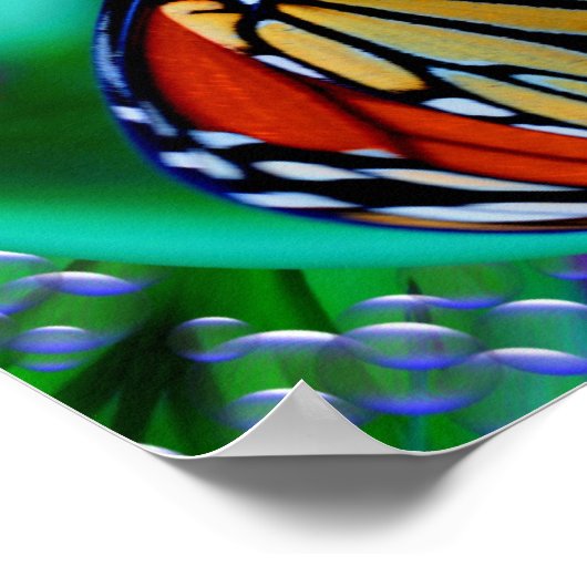 Monarchschmetterling in einer Blase Abstrakter Nat Poster (Ecke)