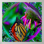 Monarchschmetterling in einer Blase Abstrakter Nat Poster (Vorne)
