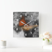 Monarchschmetterling in Schwarz-Weiß-Natur Quadratische Wanduhr (Zuhause)