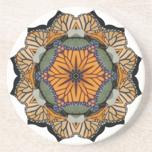 Monarchschmetterling Mandala Untersetzer